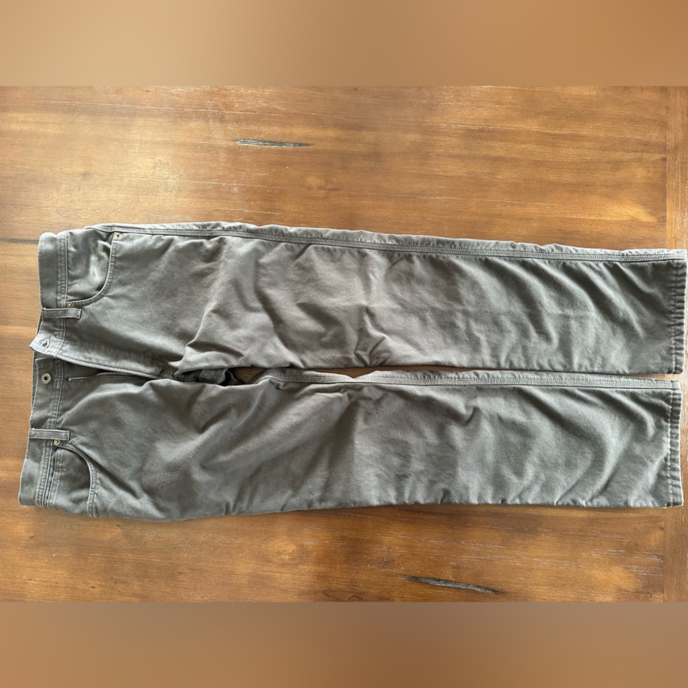 FILSON flannel lined tin cloth pants size 33x34